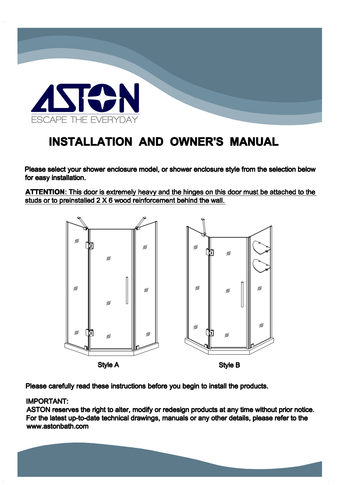 Aston Global SEN966FSS4210, SEN966FSS4010, SEN966FSS3810, SEN966FSS3410, SEN966FSS3610 User Manual