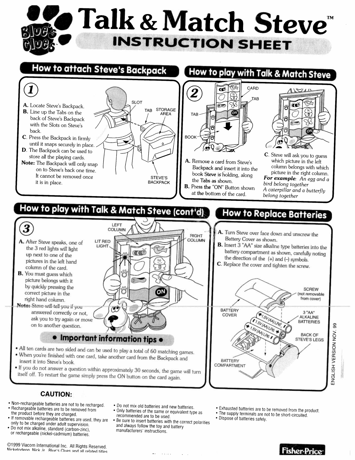 Fisher-Price 39127 Instruction Sheet