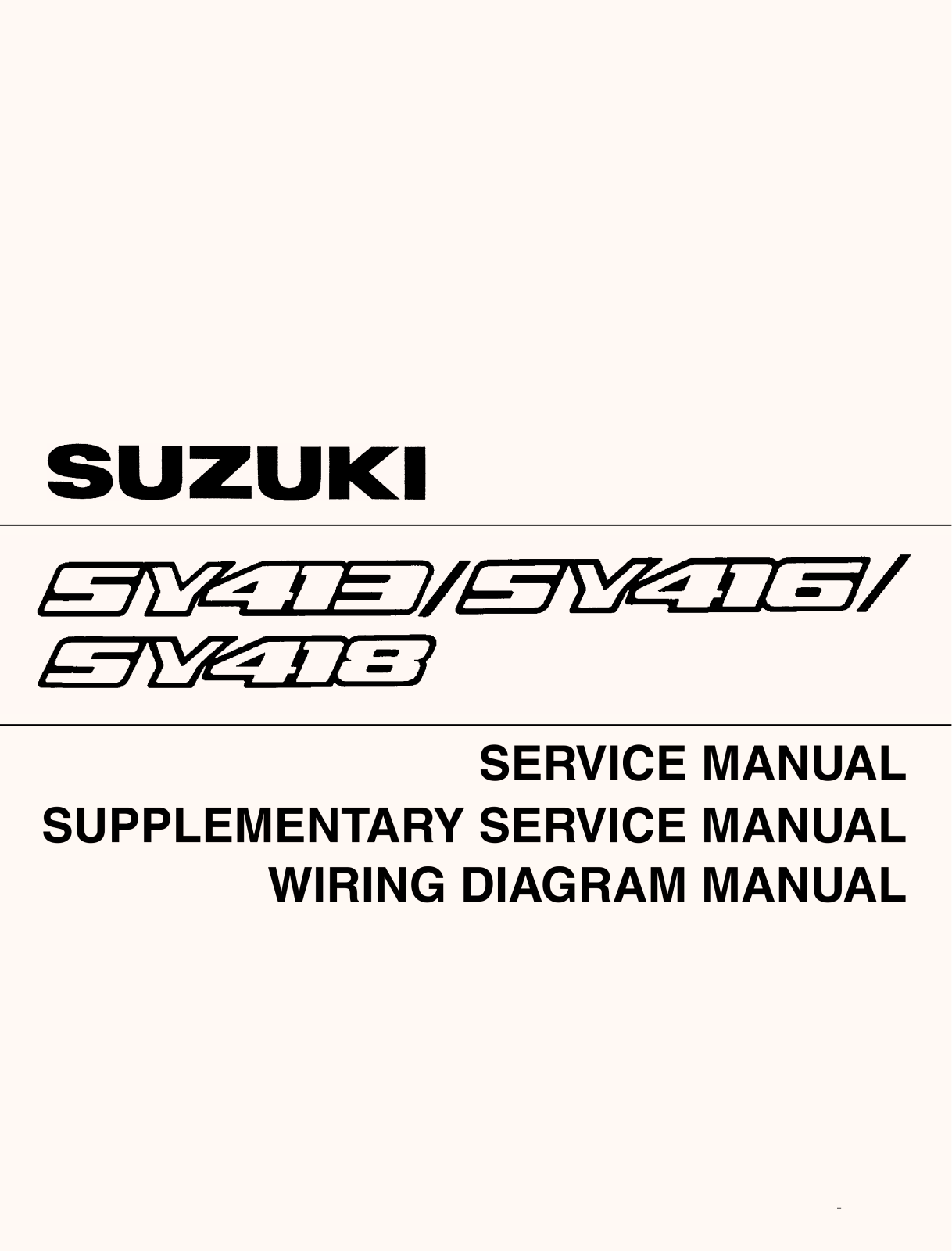 Suzuki Baleno 1995, SY413, SY416, SY418 Workshop Manual - ManualMachine.com