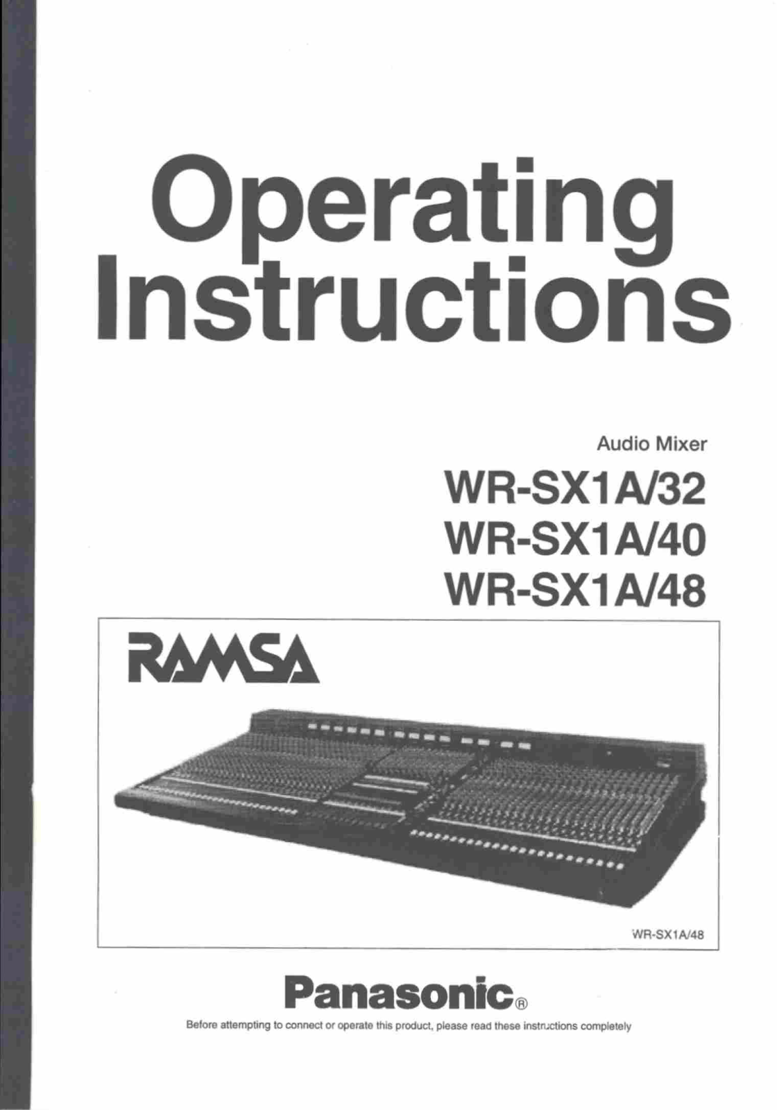 Panasonic WR-SX1A/48, WR-SX1A/32, WR-SX1A/40 User Manual