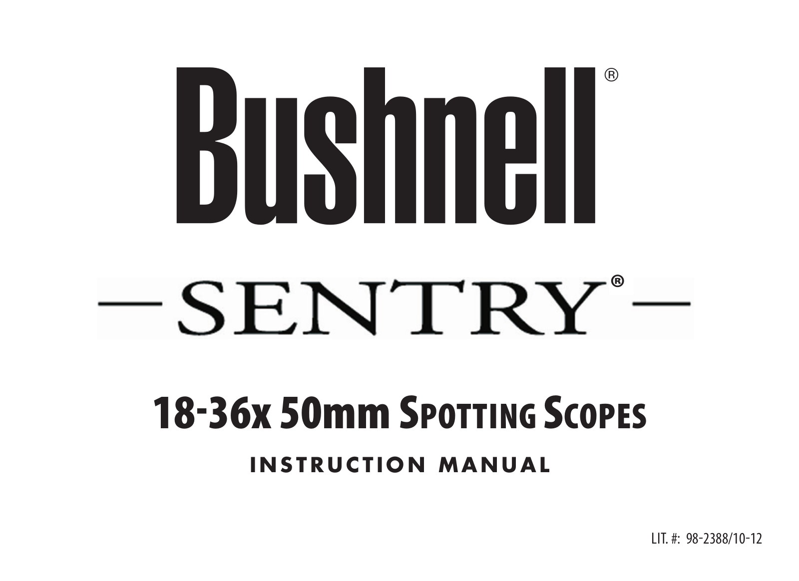 Bushnell Sentry Instruction Manual