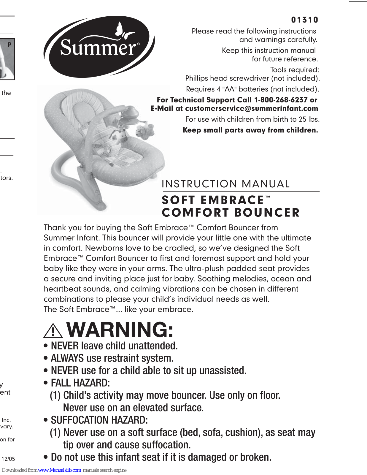 Summer Soft Embrace 01310 Instruction Manual - ManualMachine.com