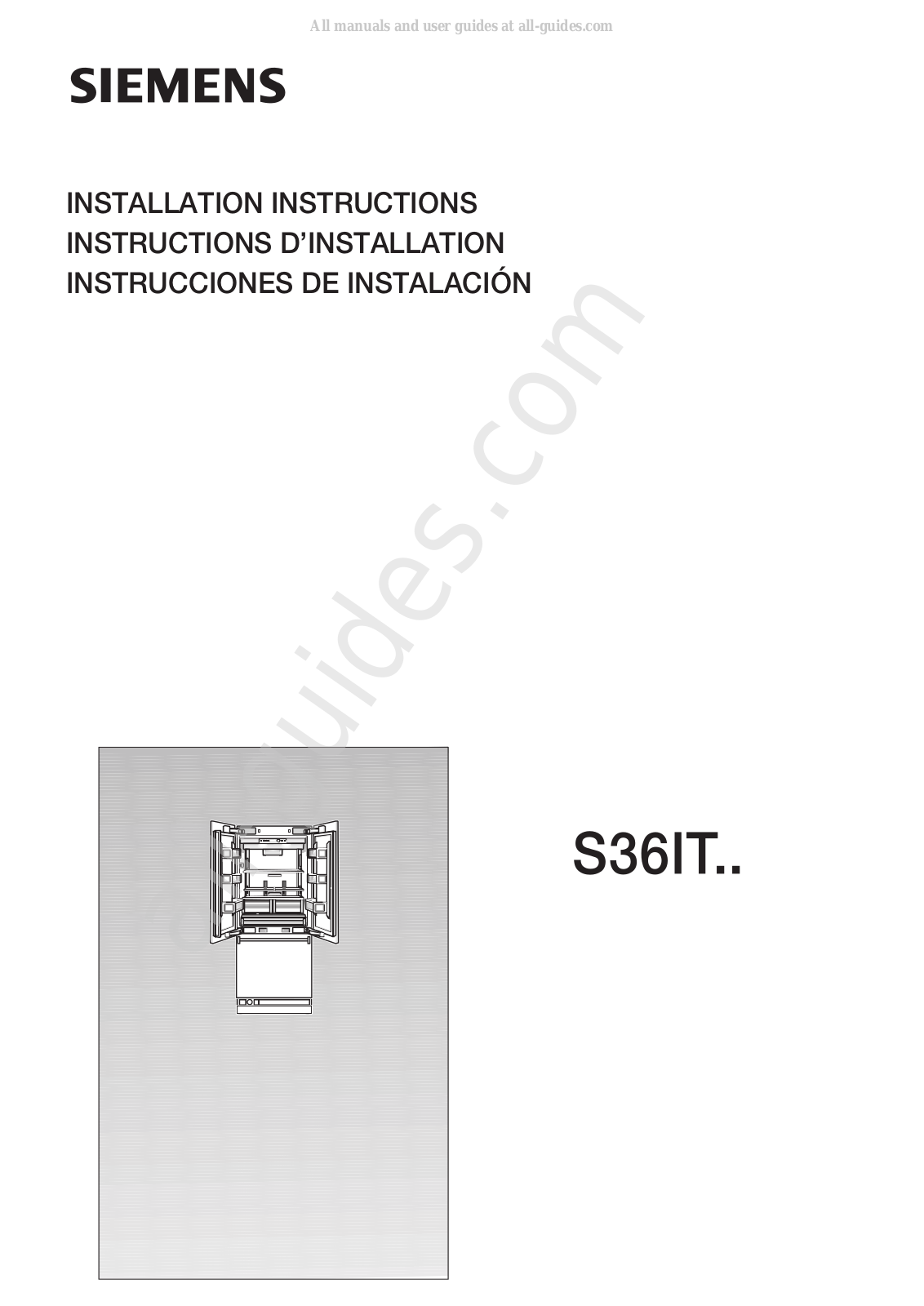 Siemens S36IT Series Installation Instructions Manual