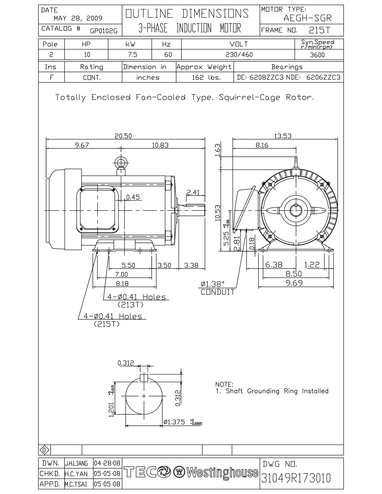 Datasheet GP0102G Reference Drawing (Teco) - ManualMachine.com
