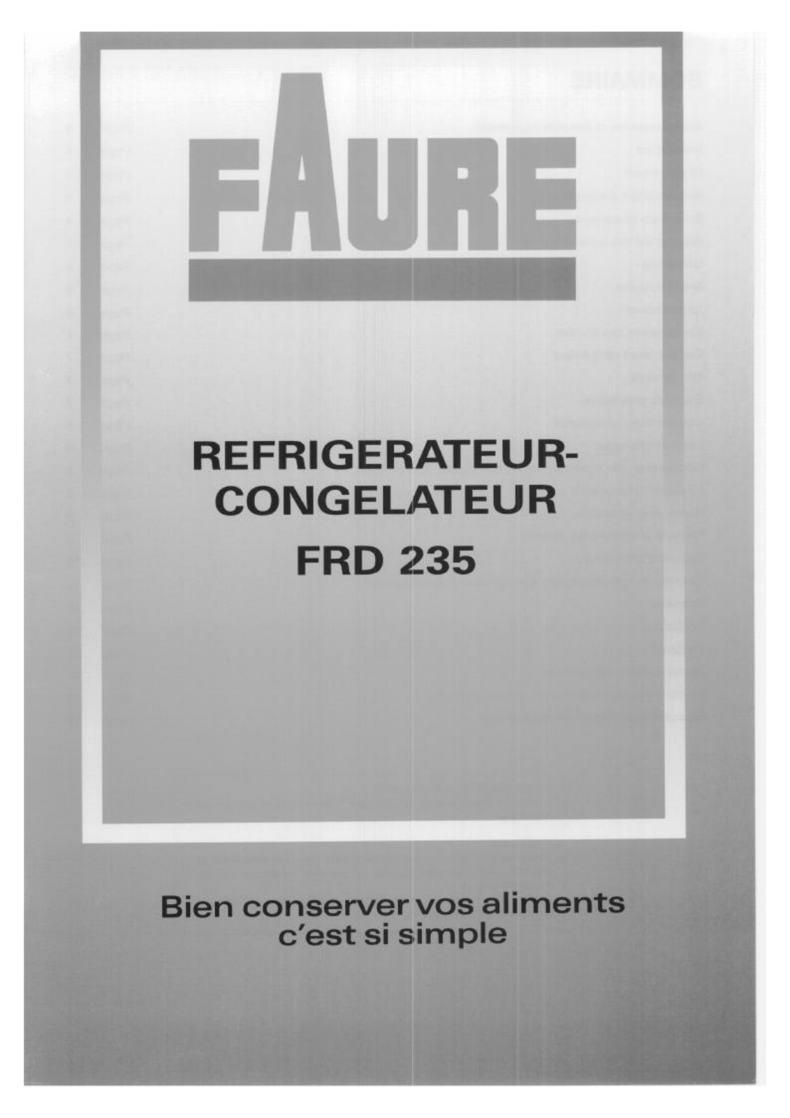 Faure FRD235W-1 User Manual