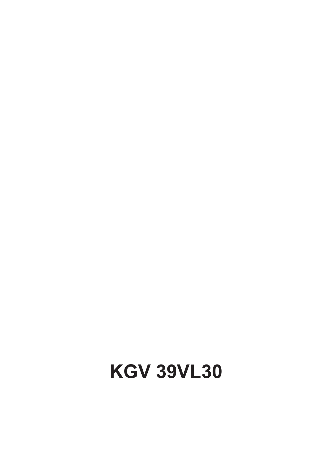 Bosch KGV 39VL30 User Manual