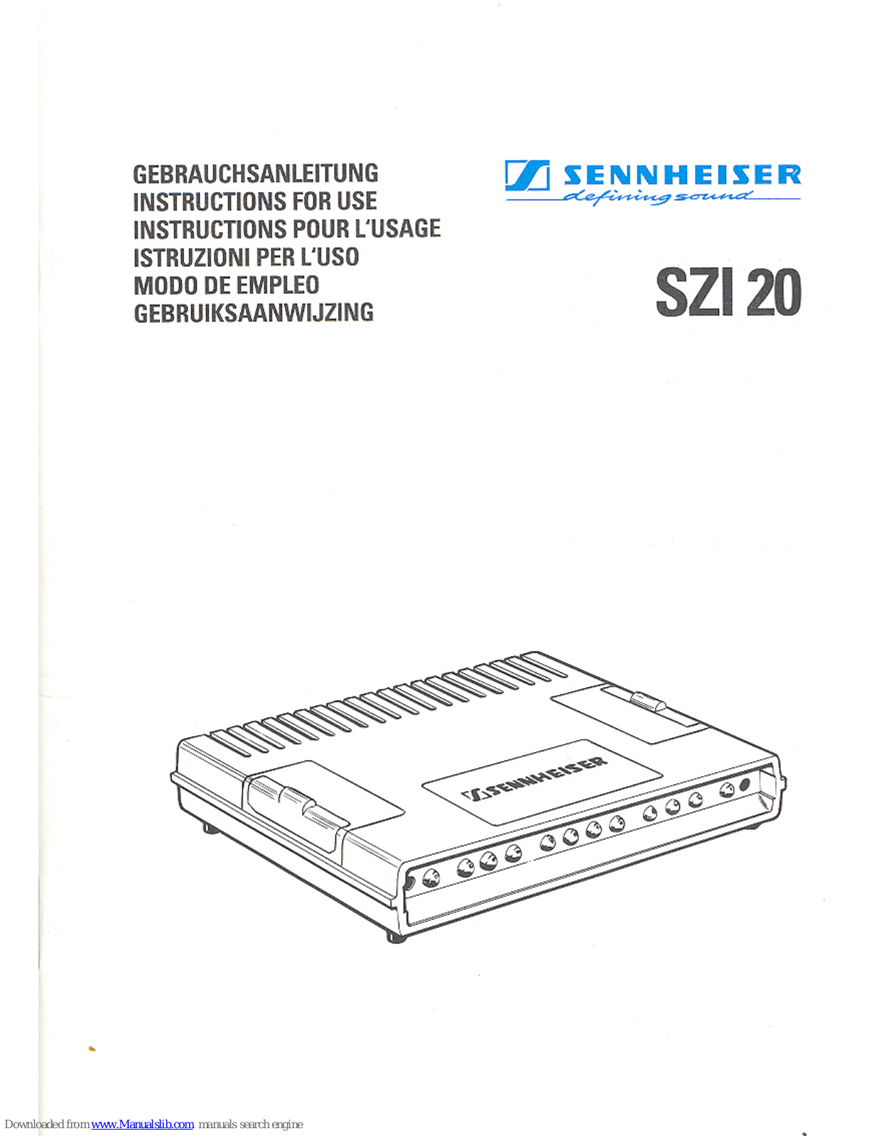 Sennheiser SZI 20 Instructions For Use Manual