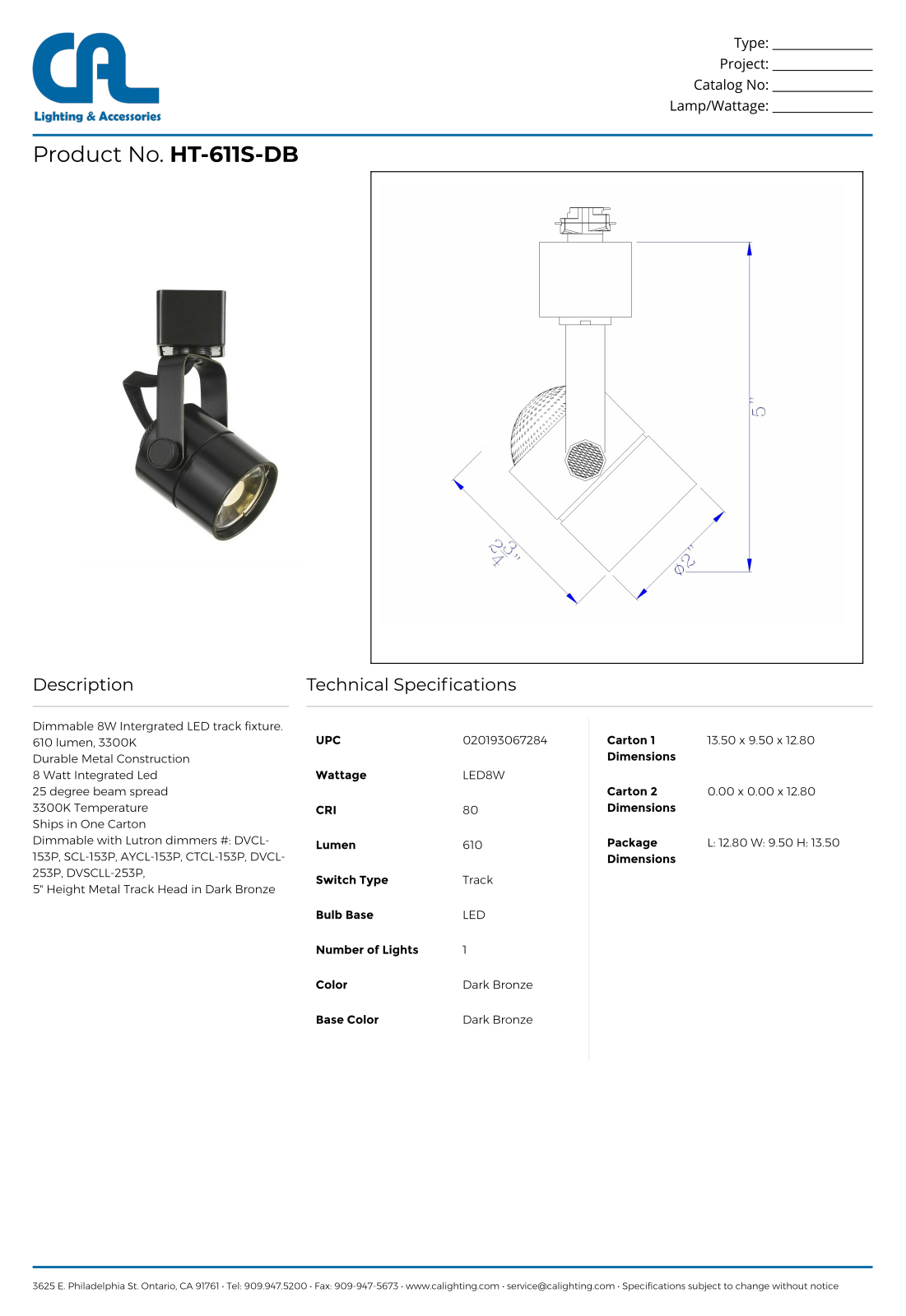 Cal Lighting CG10272 Specifications - ManualMachine.com