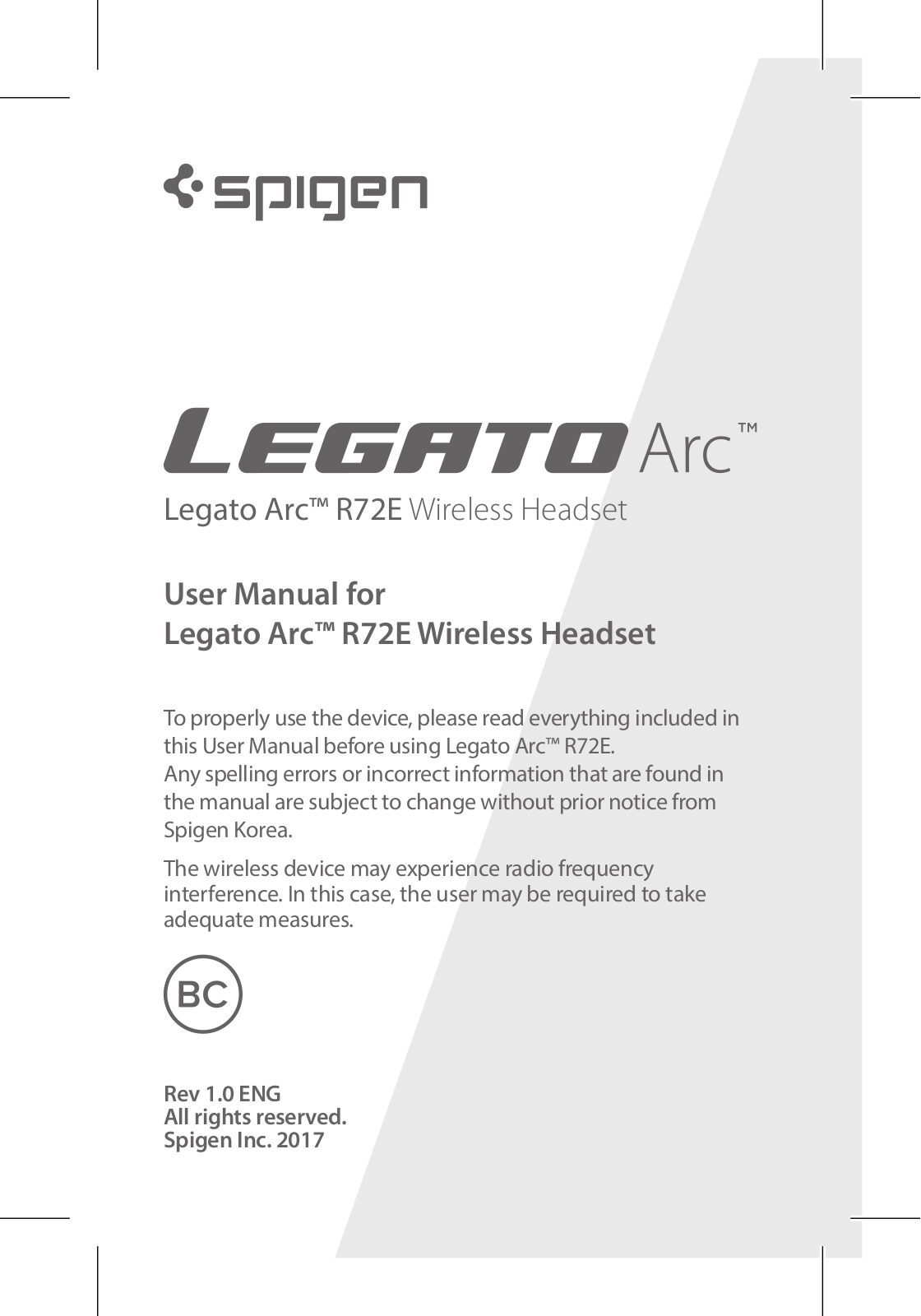 Spigen Korea R72E User Manual