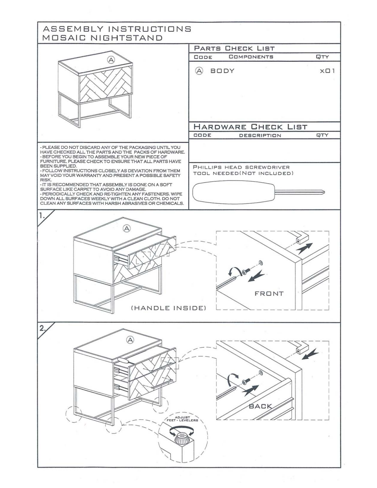 Essentials for Living 6048NG, 6048RJAV, 6048SW Assembly Guide