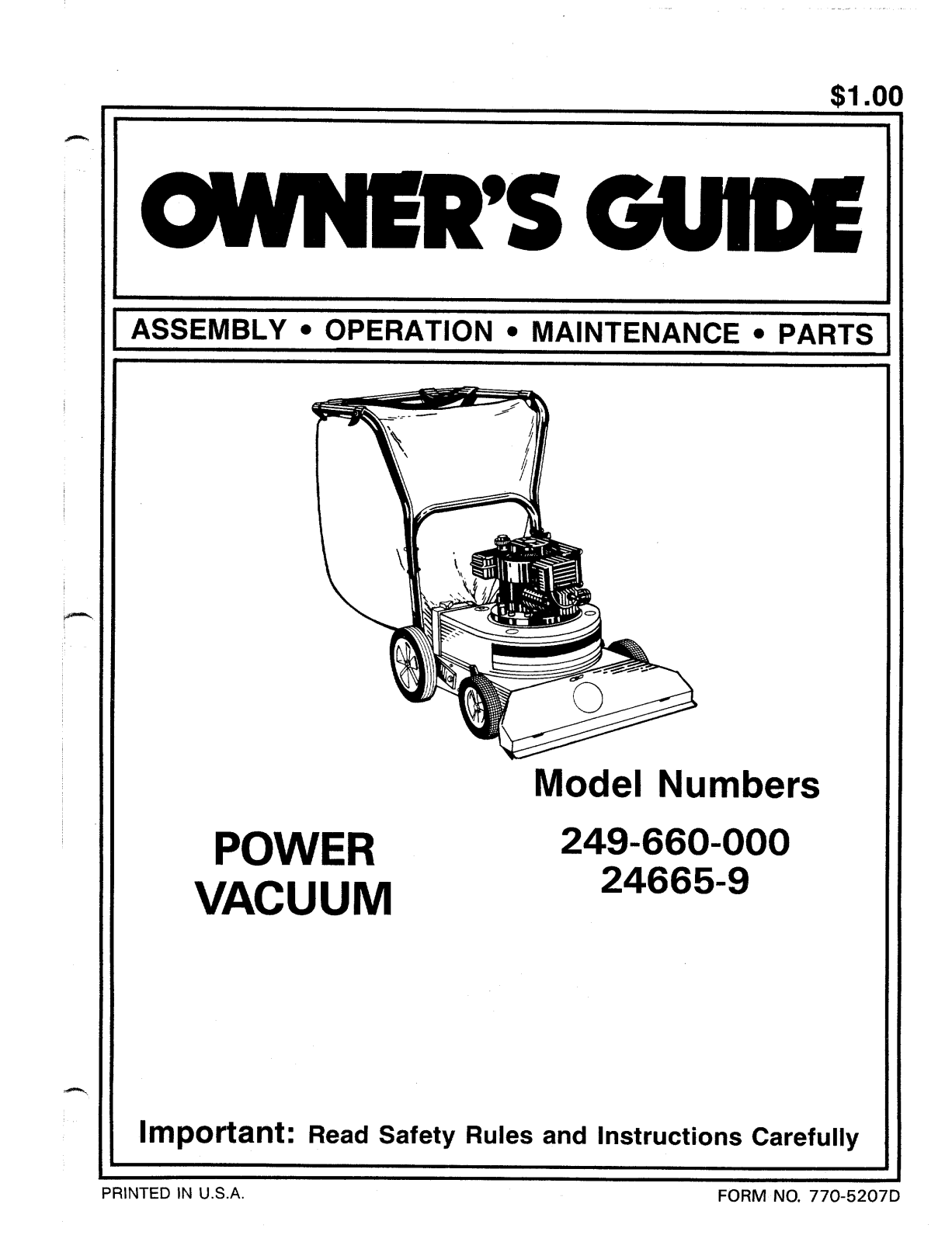 MTD 24665-9 User Manual