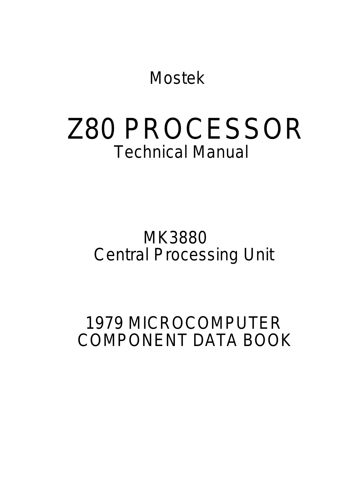 MSTK MK3880P-20 Z80-CPU, MK3880P-4 Z80-CPU, MK3880N Z80-CPU, MK3880N-4 Z80-CPU, MK3880P Z80-CPU Datasheet