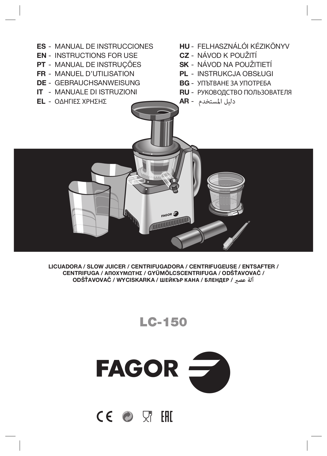 Fagor LC-150 User Manual