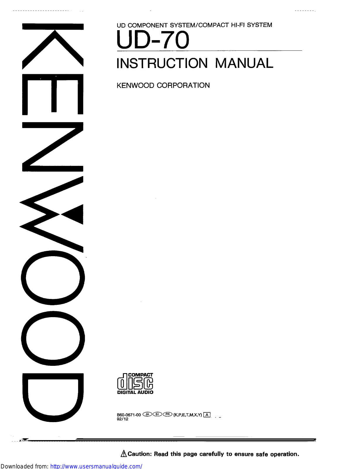 KENWOOD X-722, DP-722 User Manual