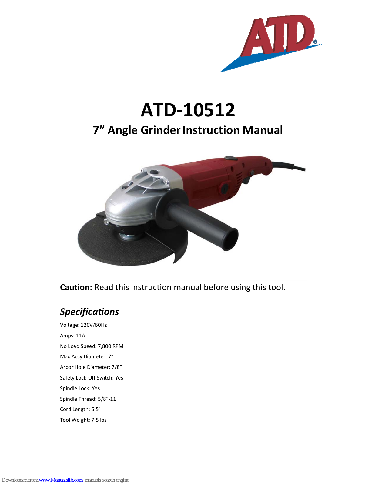 ATD Tools 10512 Instruction Manual