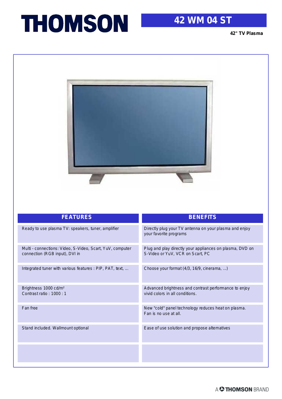 Technicolor - Thomson 42 WM 04 ST User Manual