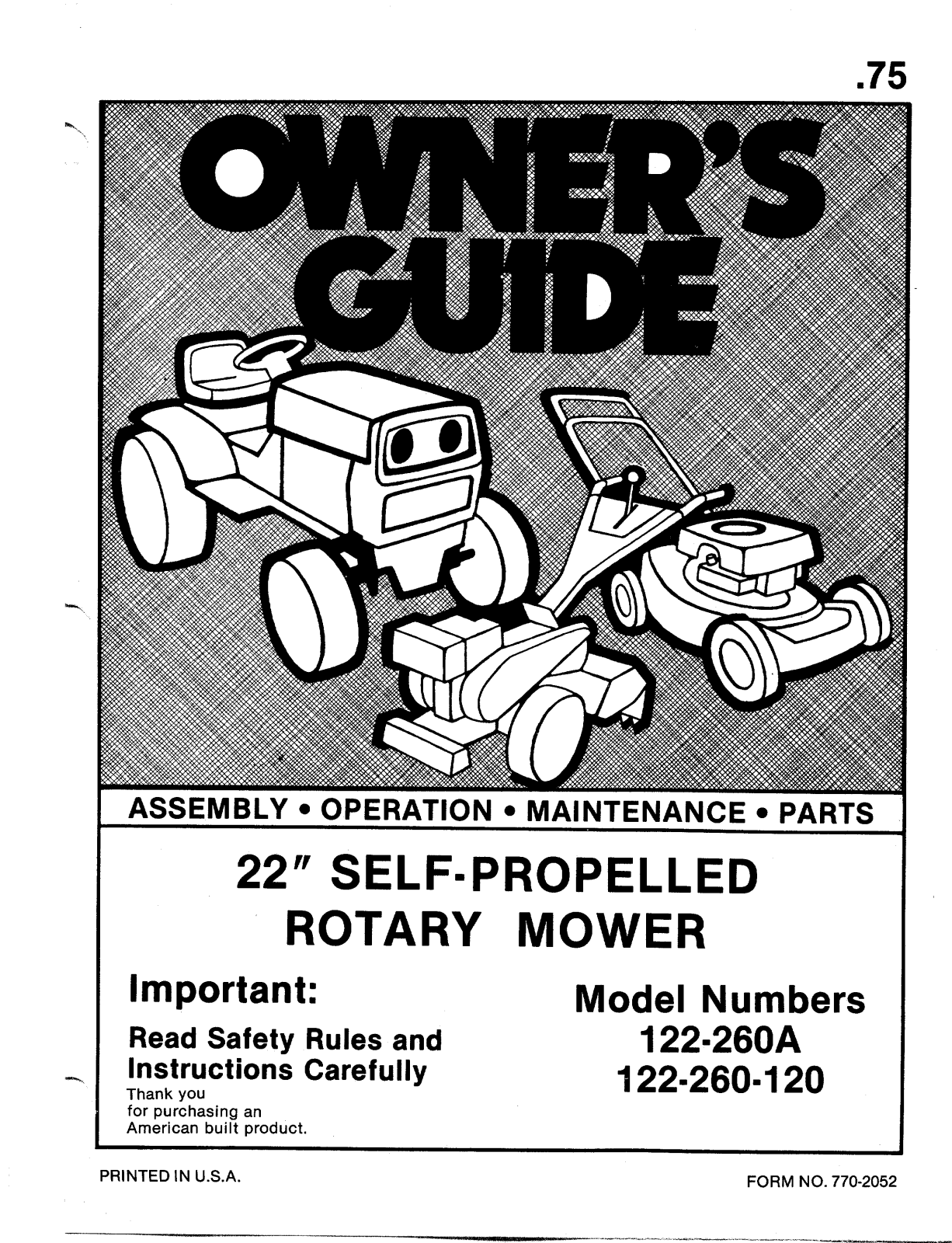 MTD 122-260-120, 122-260A User Manual