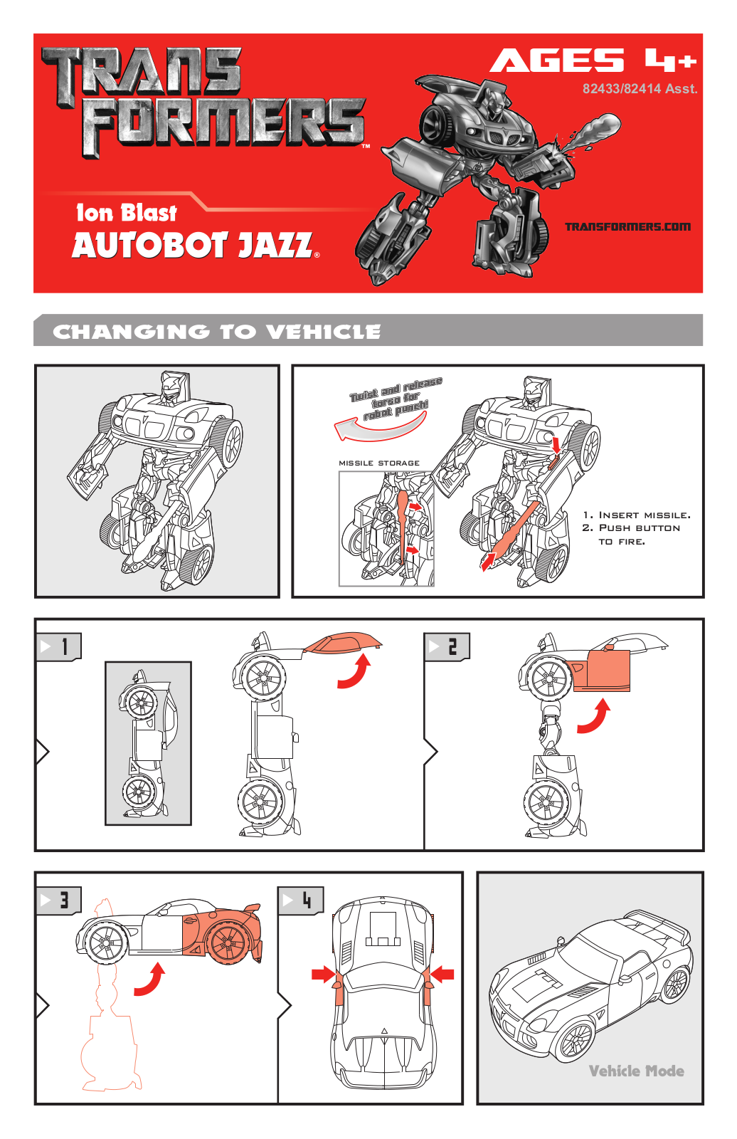 HASBRO Transformers Movie Ion Blast Autobot Jazz User Manual