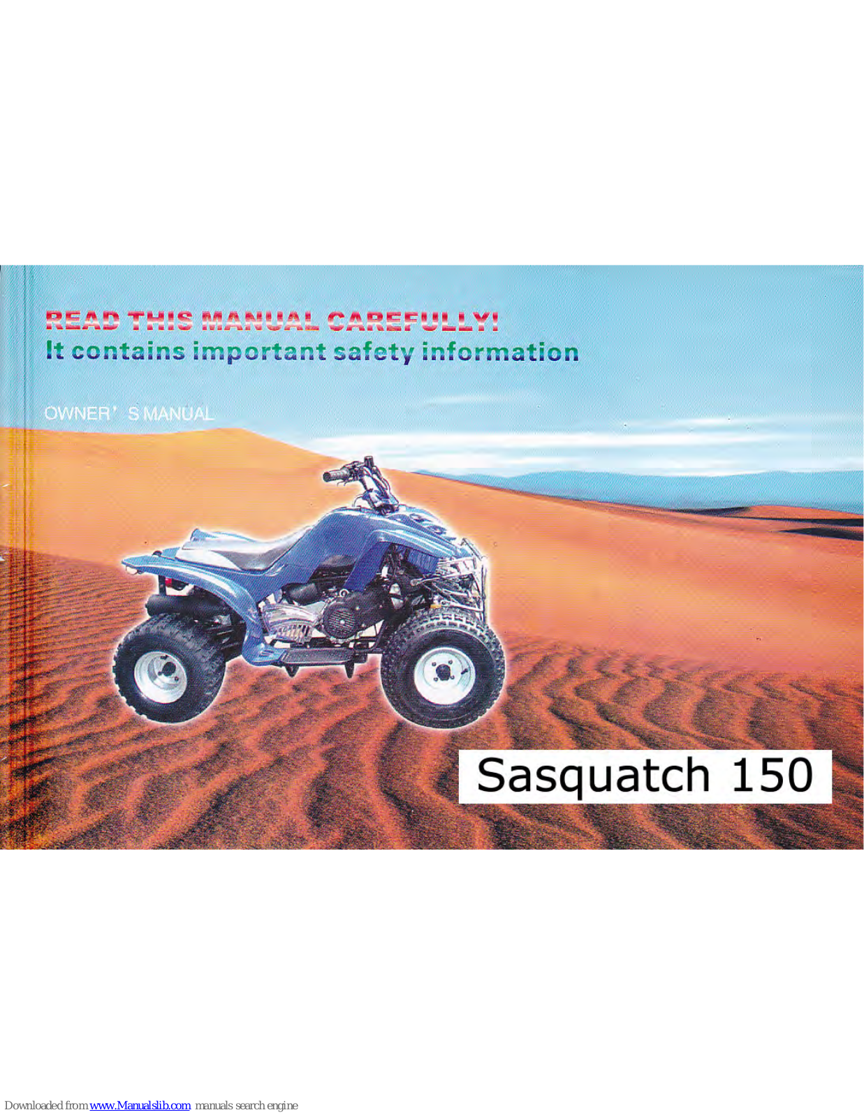 Daymak SASQUATCH 150 Owner's Manual