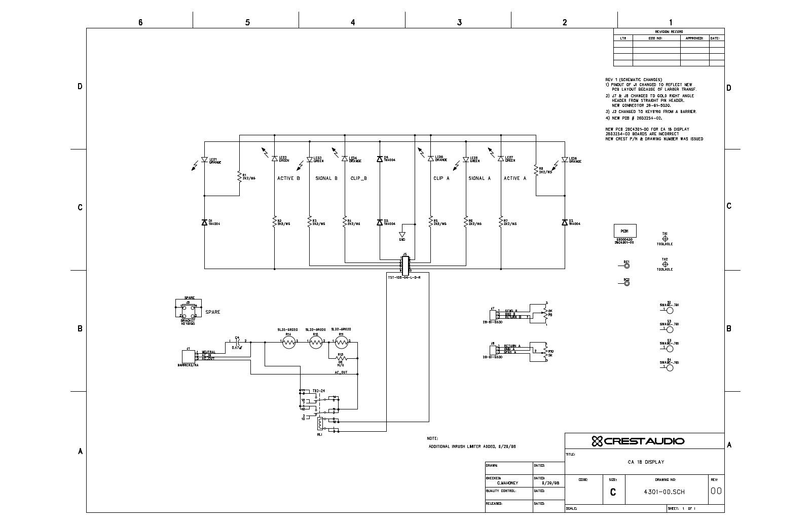 Crest Audio CA-18 Schematic