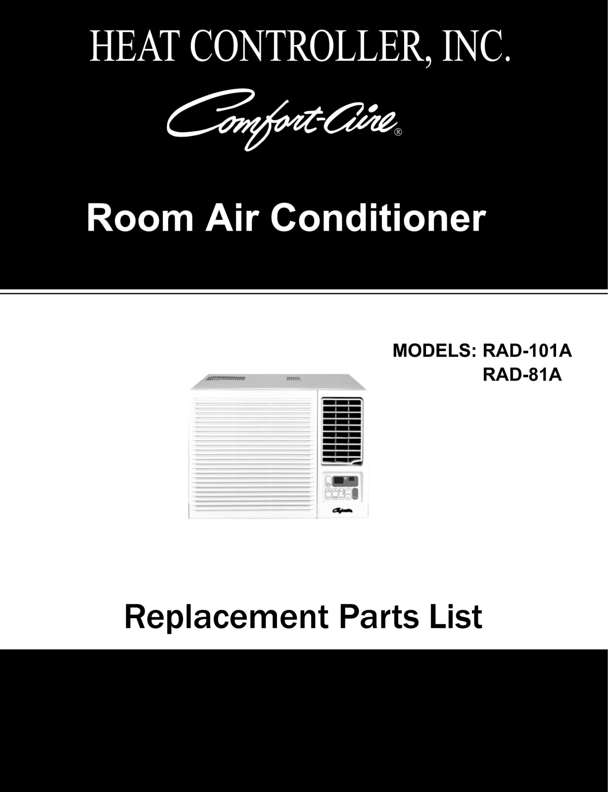 Comfort-aire Rad-101a Installation Guide