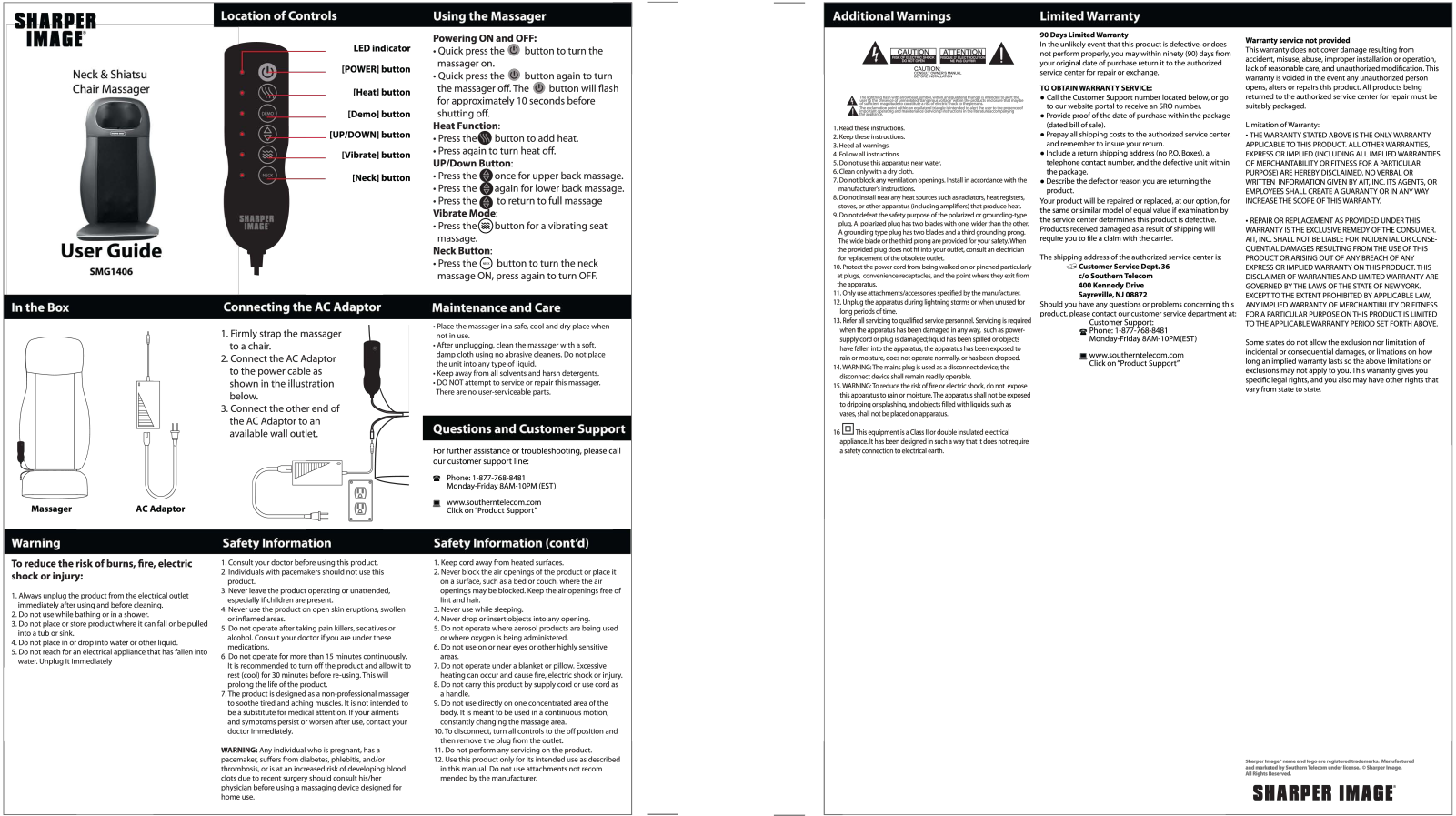 Sharper image SMG1406 User Manual