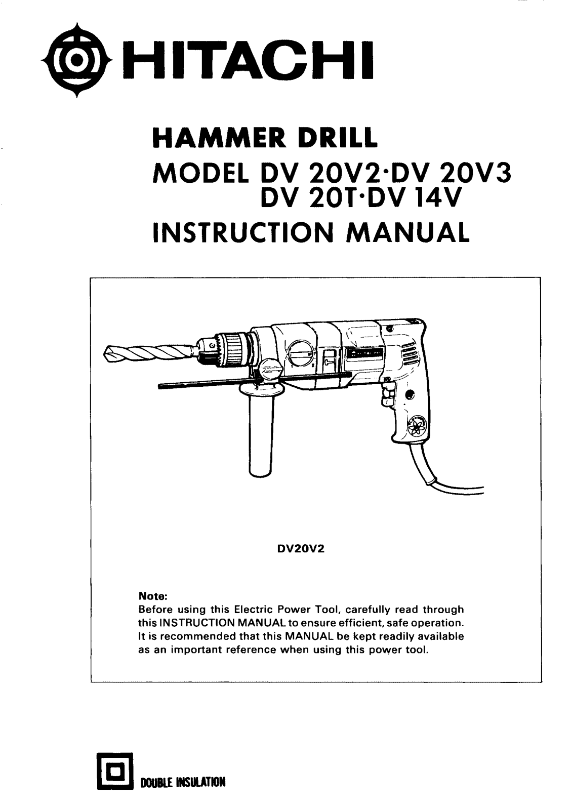 Hitachi DV20T, DV 20V2, DV14V, DV 20V3 User Manual