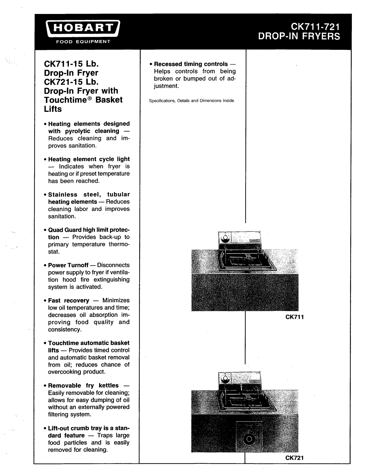 Hobart CK721 User Manual