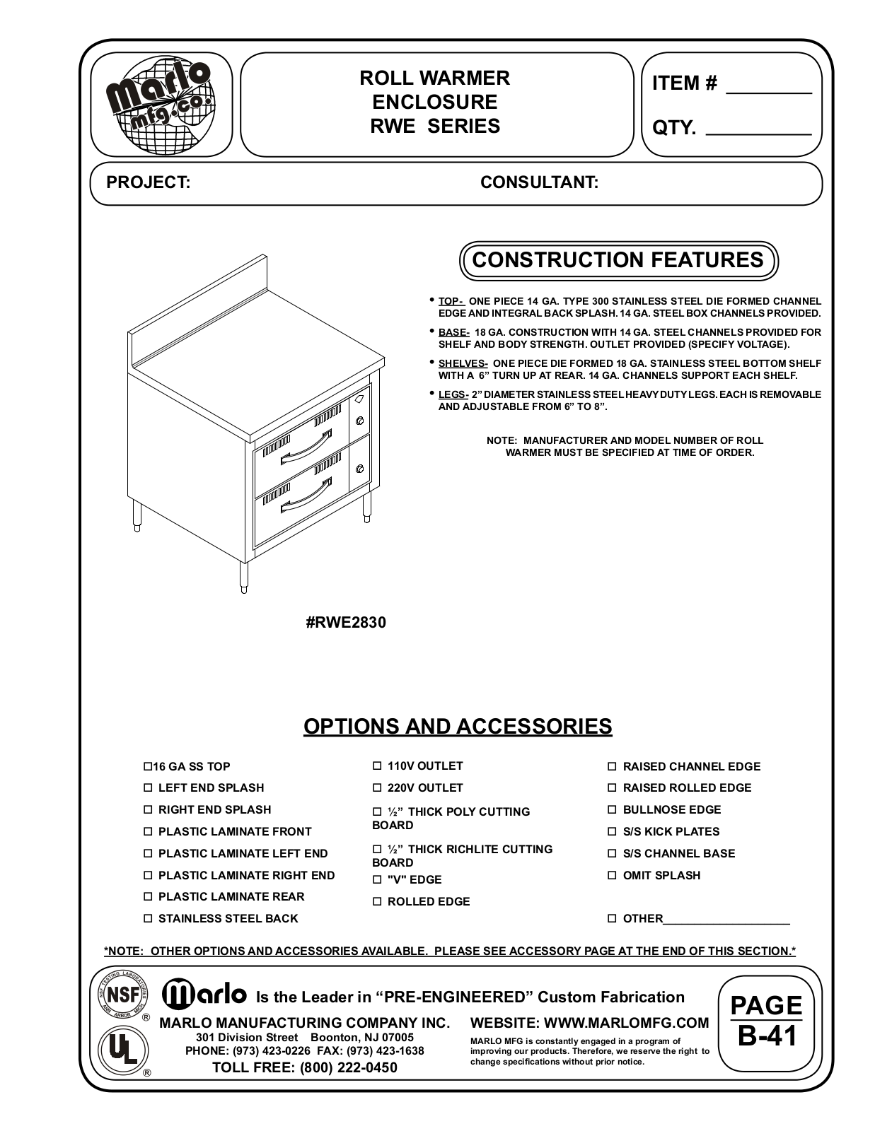 Marlo RWE3230 User Manual