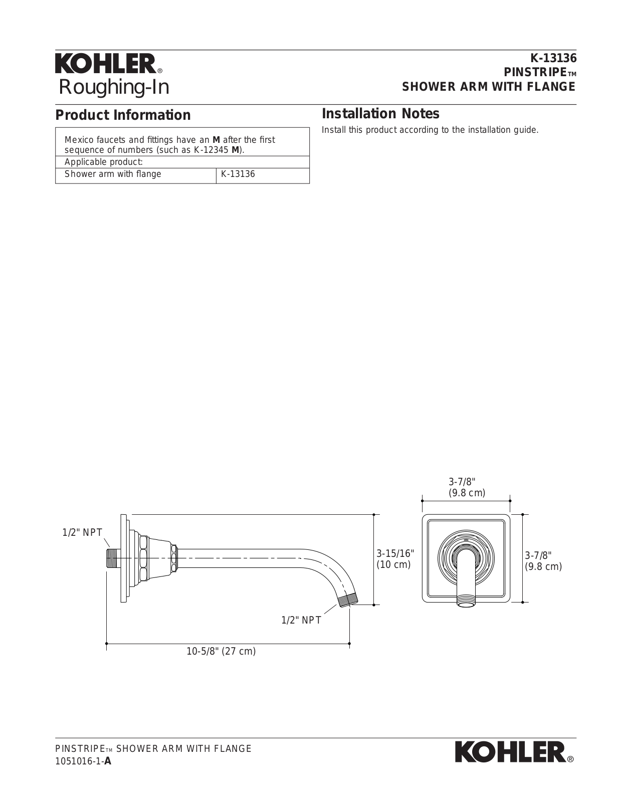 Kohler K-13136 User Guide - ManualMachine.com