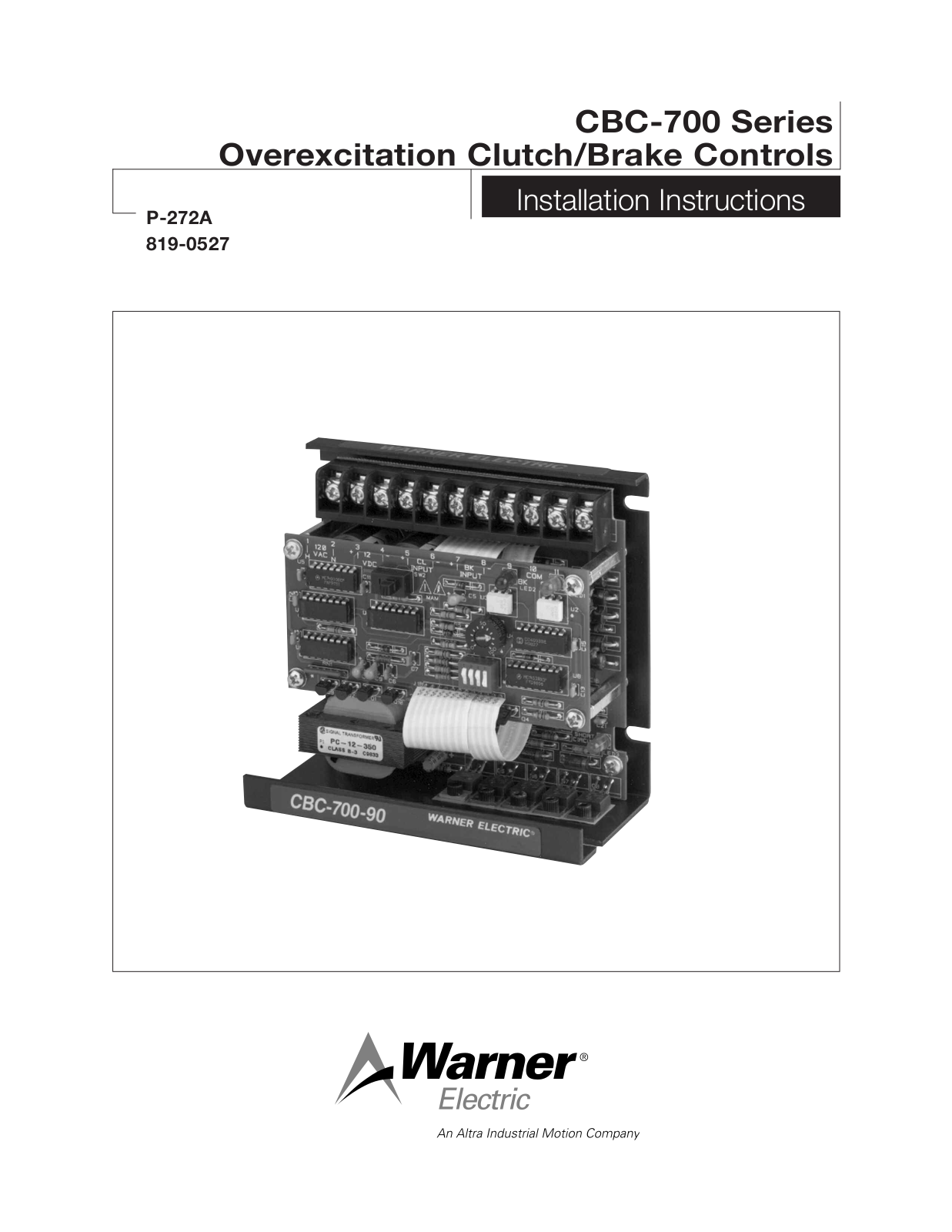 Warner Electric CBC-700 User Manual