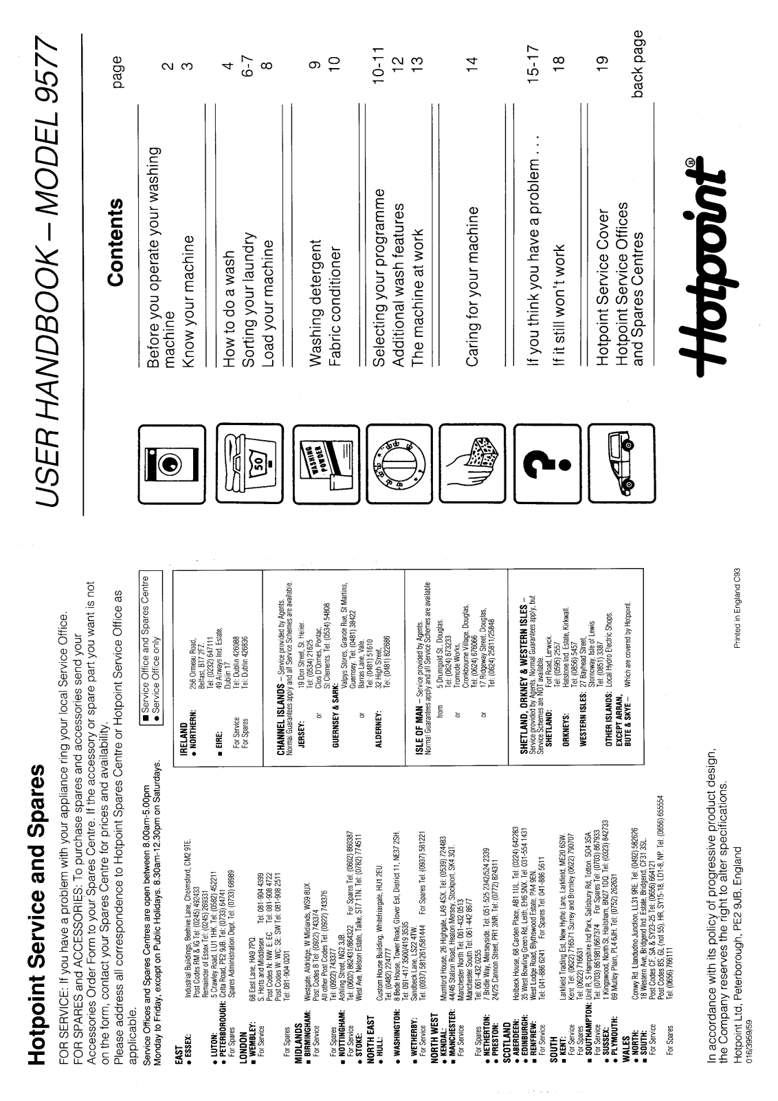 Hotpoint 9577 User Manual