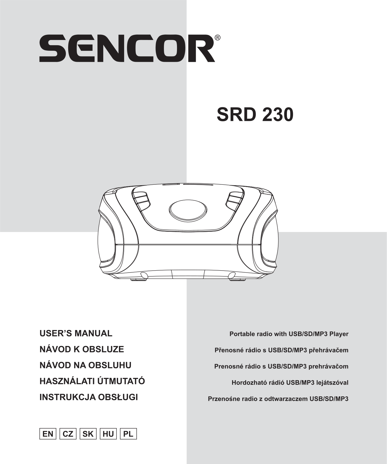 Sencor SRD 230 BGN Operating Instructions