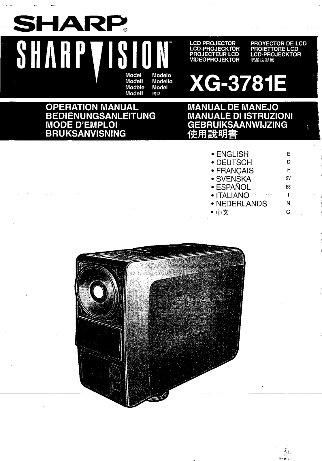 Sharp XG-3781E Operation Manual