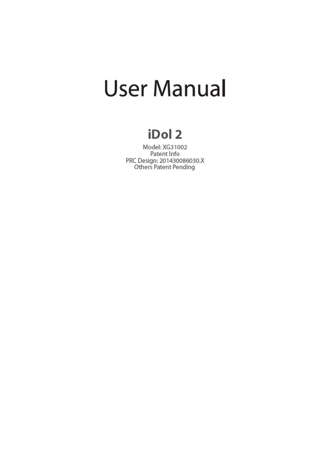 Xoopar XG31002 User Manual