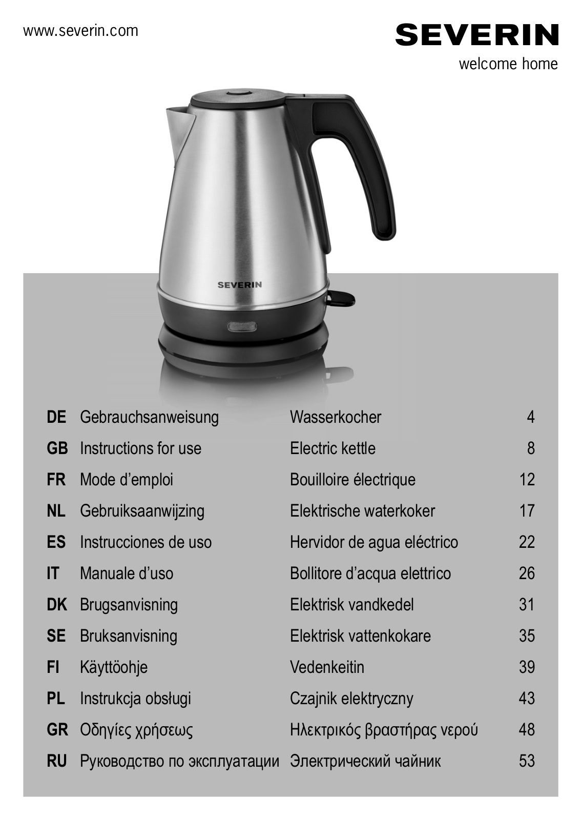 Severin WK 3333 User Manual