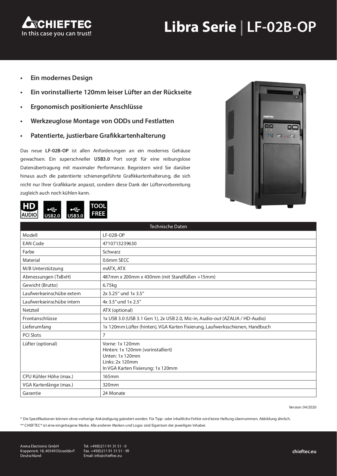 CHIEFTEC LF-02B-OP Datasheet - ManualMachine.com