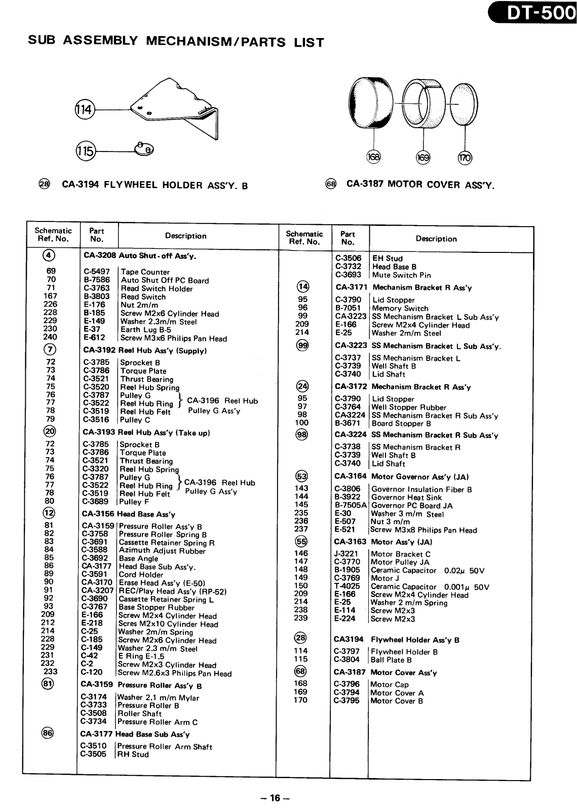 Nakamichi DT-500 Schematic