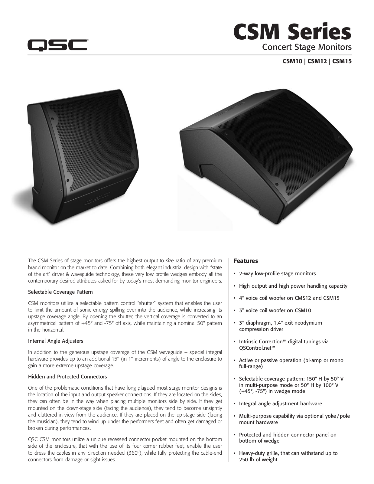 QSC CSM-10, CSM-12, CSM-15 Brochure