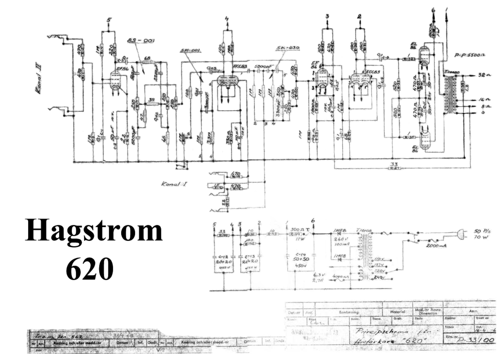 Hagstrom 620 schematic