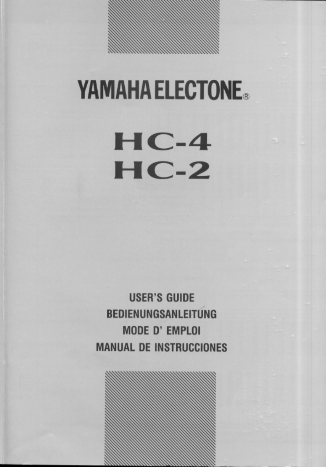 Yamaha HC-4, HC-2 User Manual