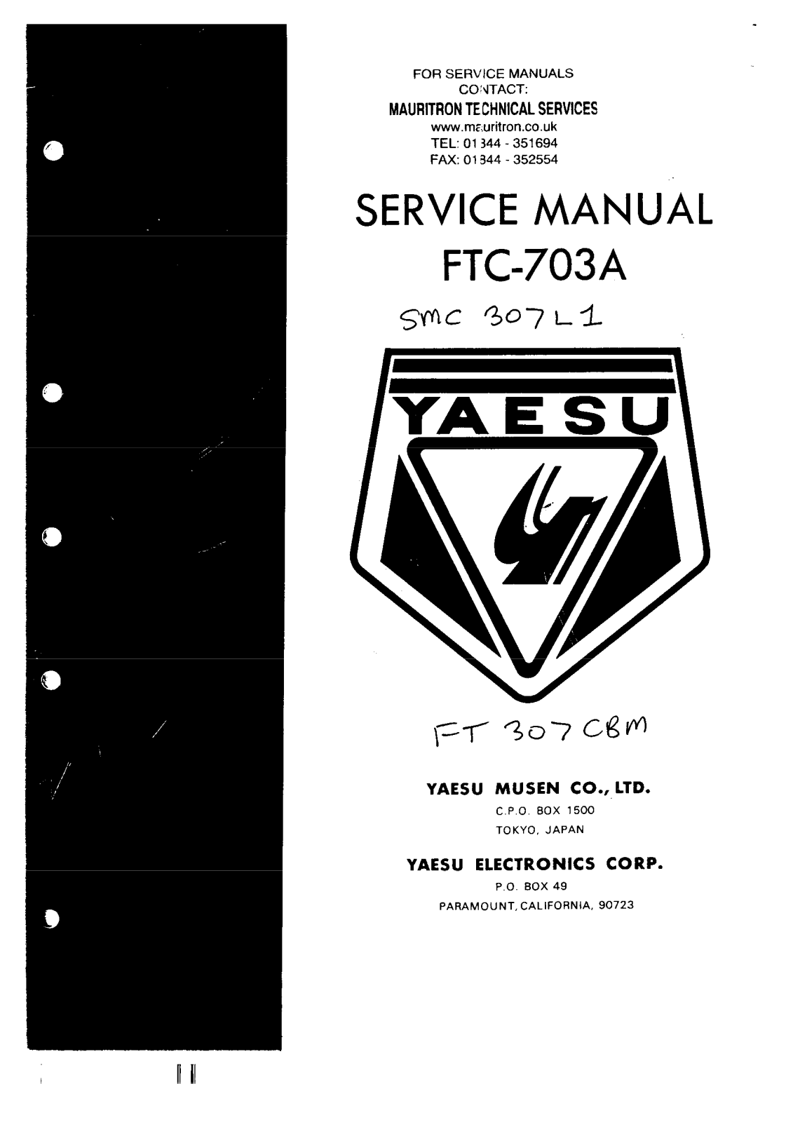 Yaesu FTC-703A, SMC-307L1 Service manual - ManualMachine.com