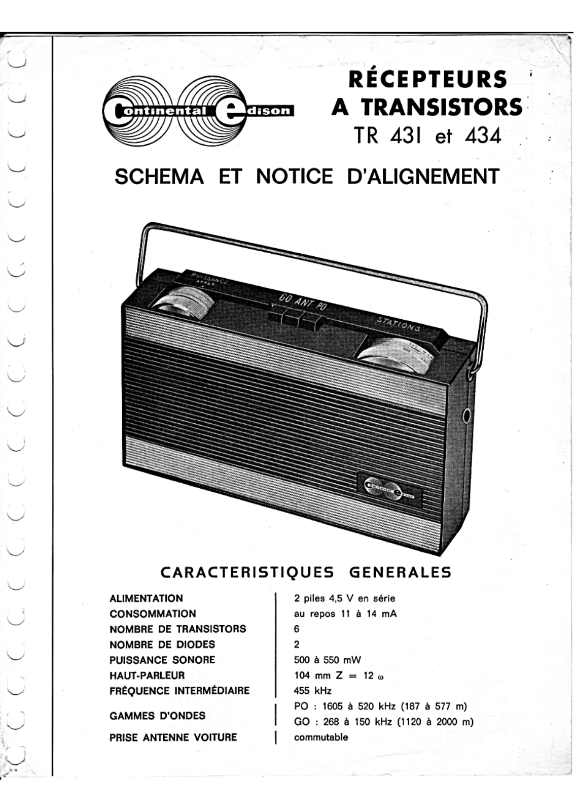 Continental Edison TR-434 Schematic