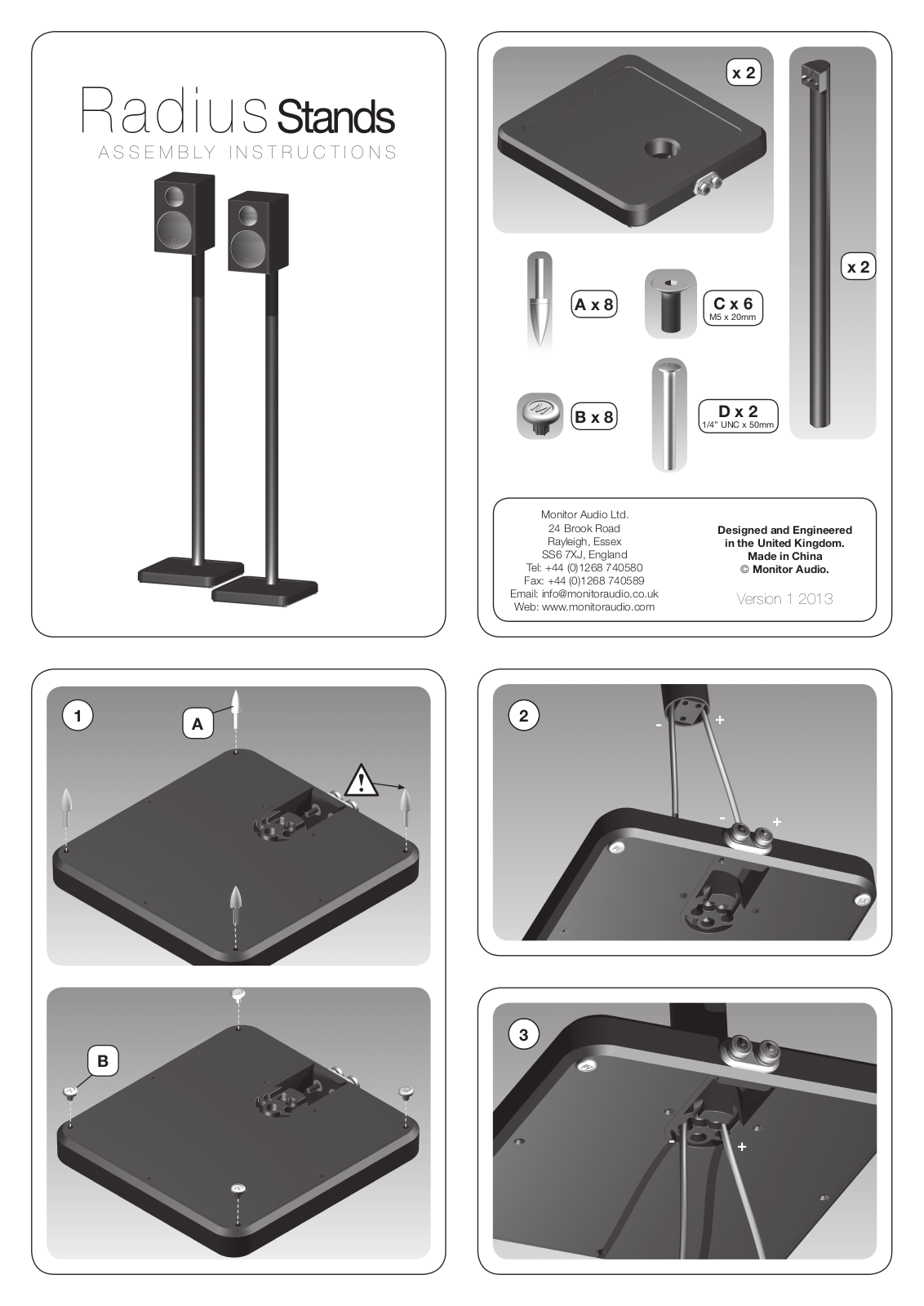 Monitor Audio Radius Stands User guide - ManualMachine.com