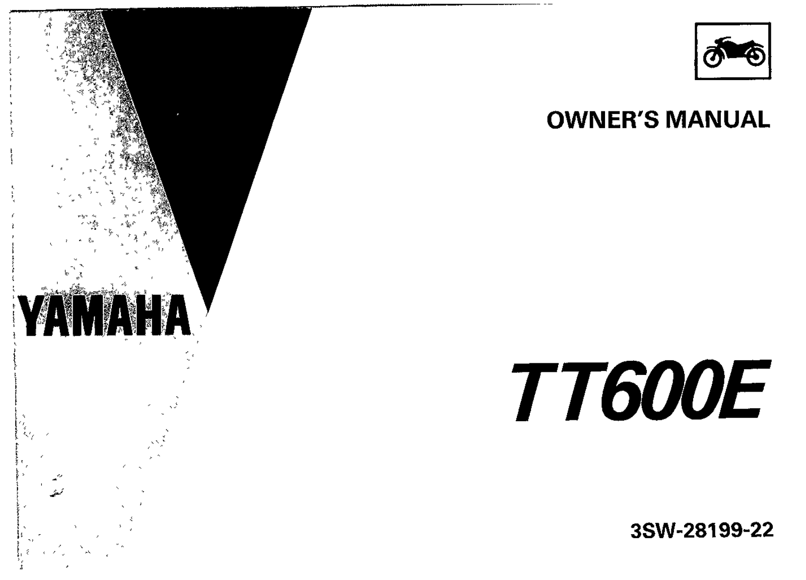 Yamaha TT600 E 1993 Owner's manual