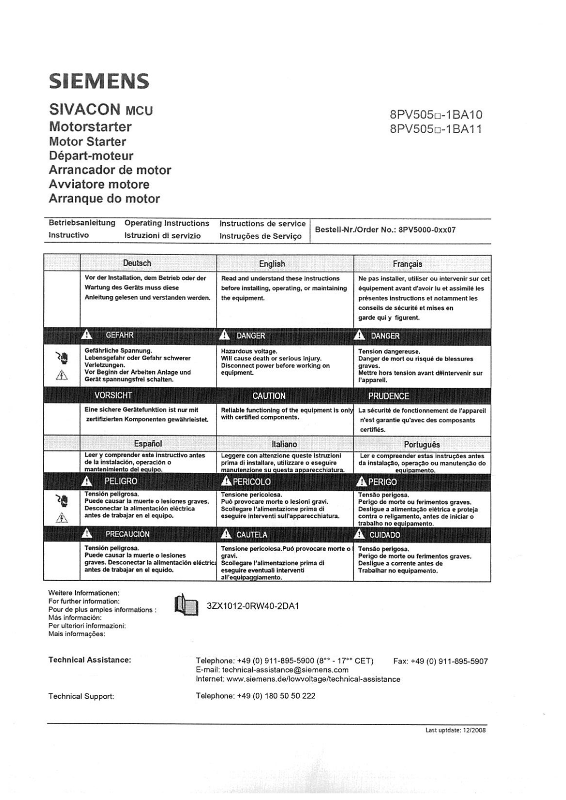 Siemens 8PV5051-1BA11 User guide