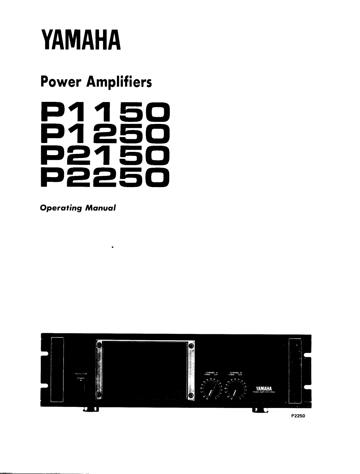 Yamaha P2250 User Manual