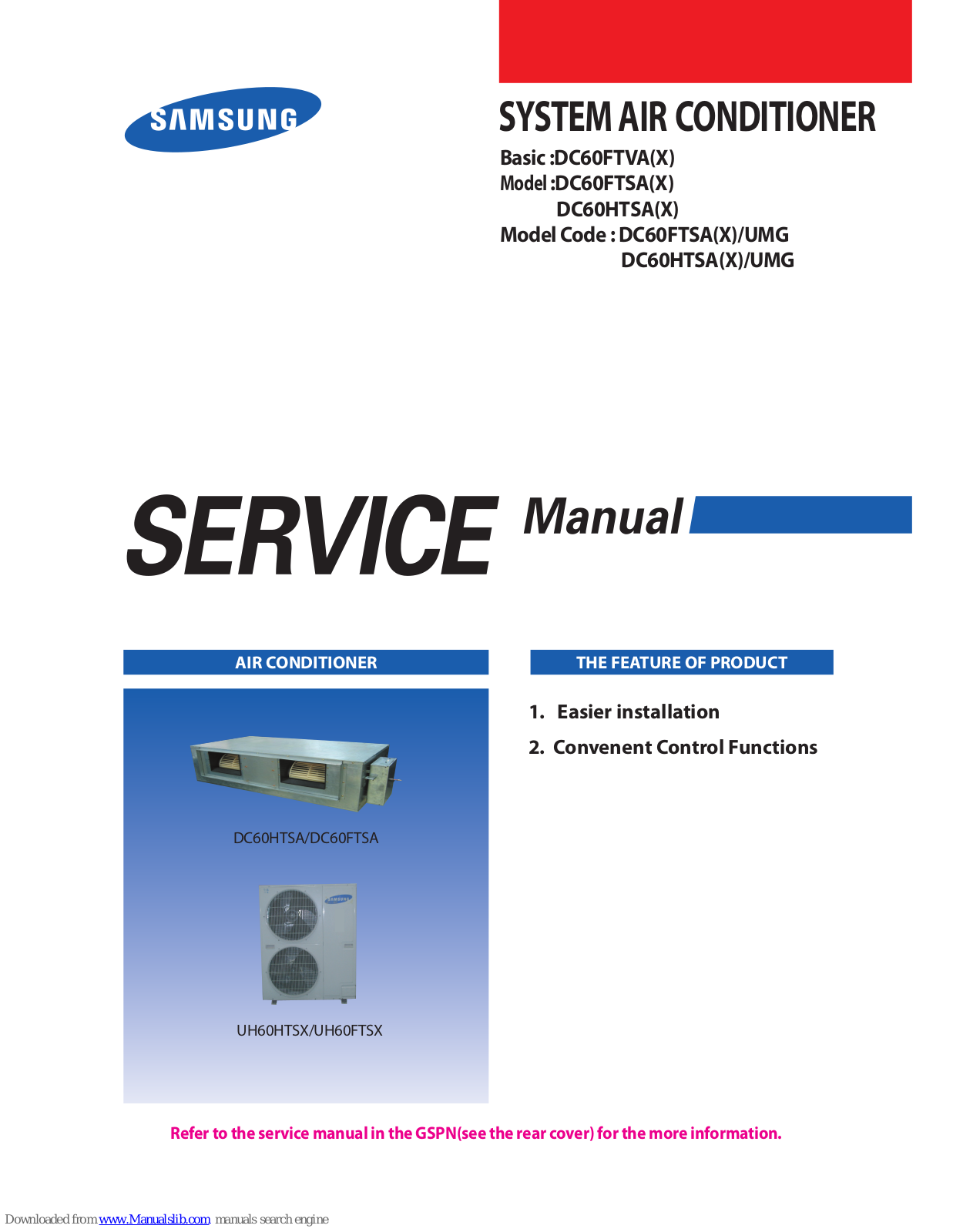 Samsung DC60FTSA(X), DC60HTSA(X) Service Manual