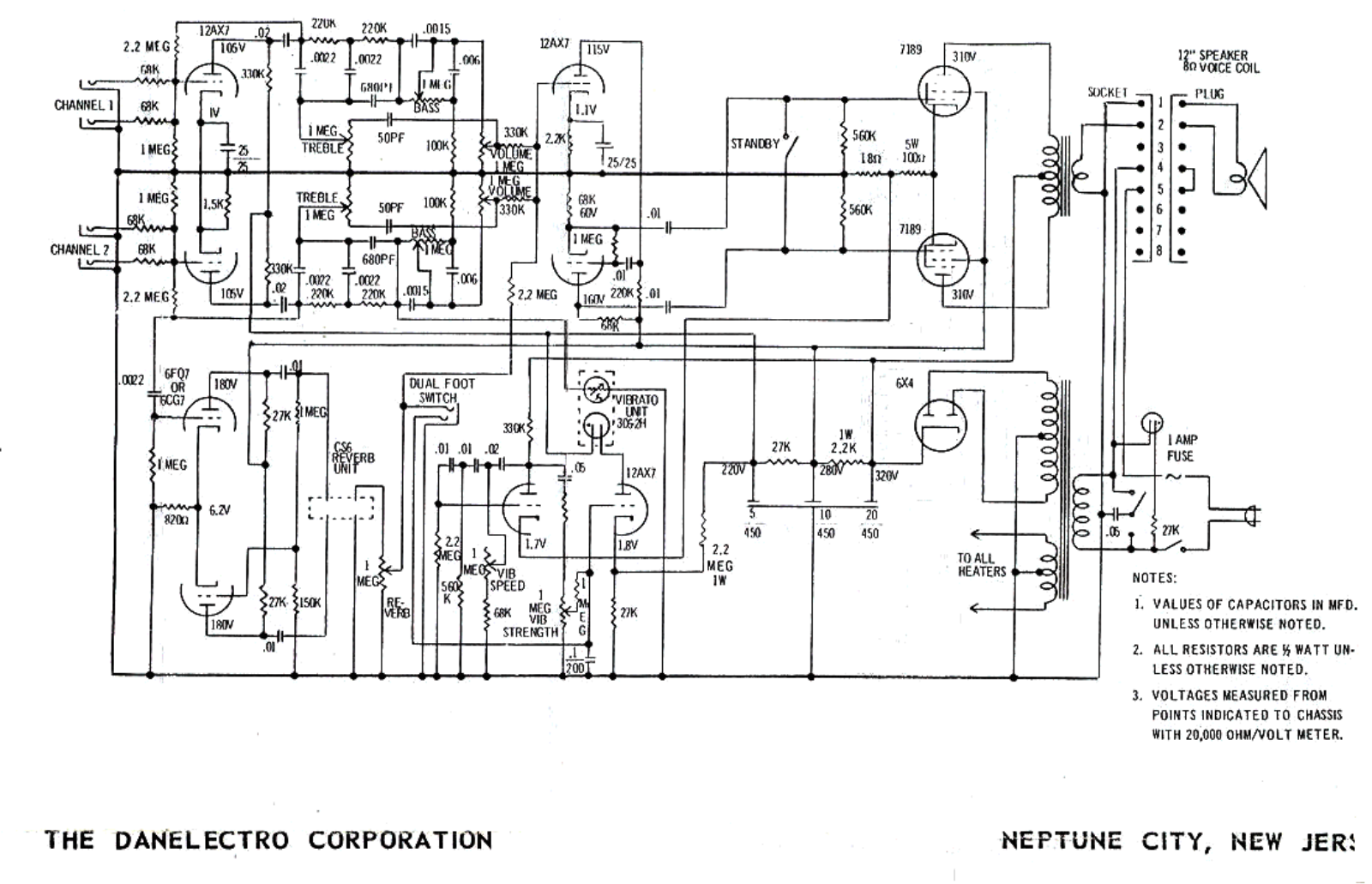 Danelectro dm25 schematic