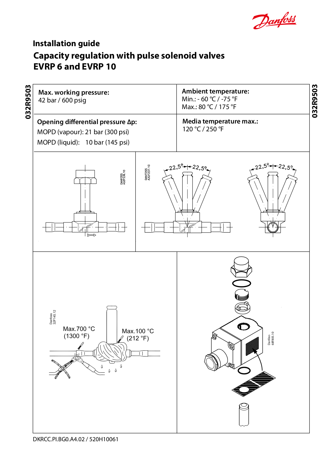 Danfoss EVRP 6, EVRP 10 Installation guide